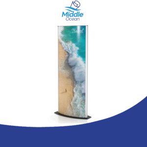 Double-sided illuminating advertising stand