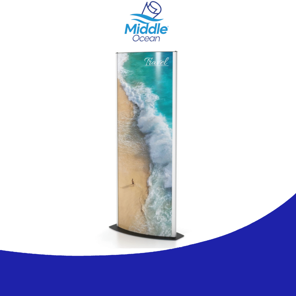 Double-sided illuminating advertising stand